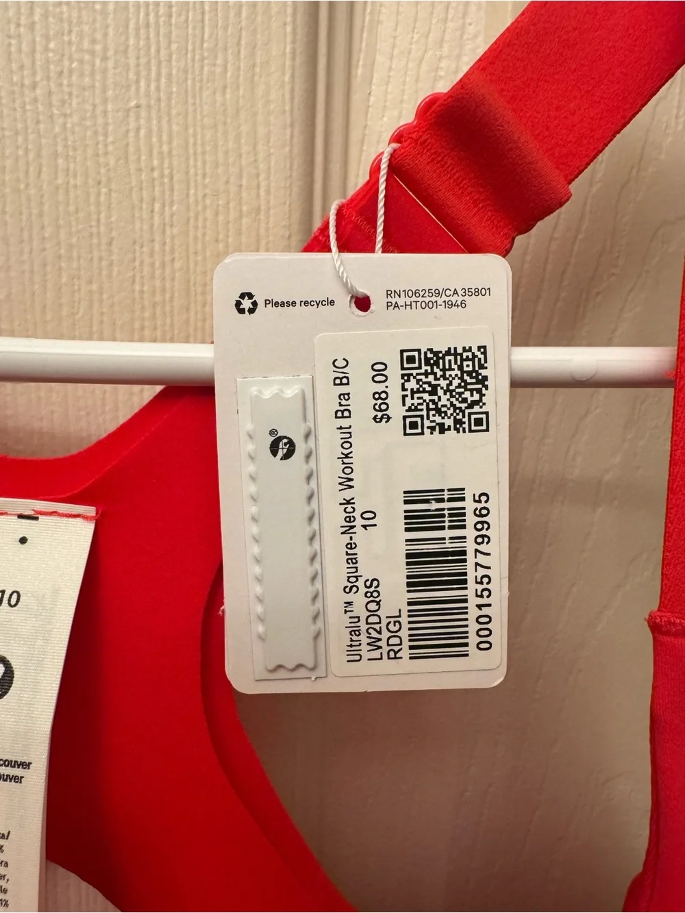 lululemon ultralu Square-Neck Workout Bra B/C Size 10